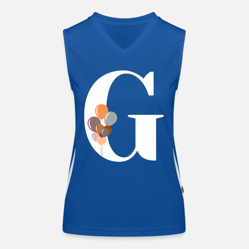 Buchstabe g Geburtstagsballon Funktionelles Kontrast-Tank Top für Frauen