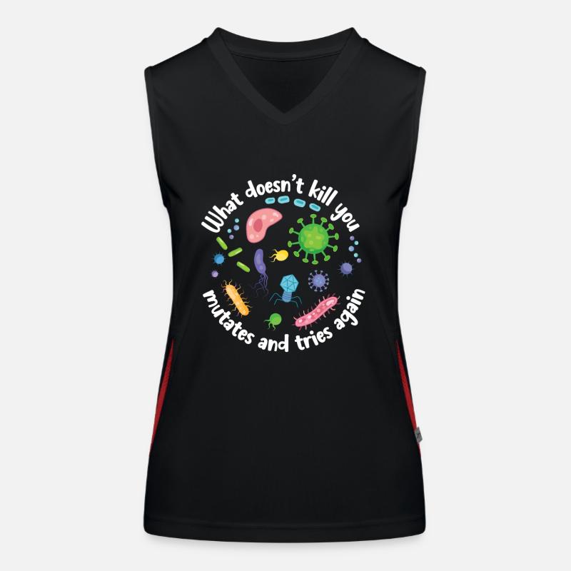 What Doesn't Kill You Mutates and Tries Again - Women's Functional Contrast Tank Top - black/red