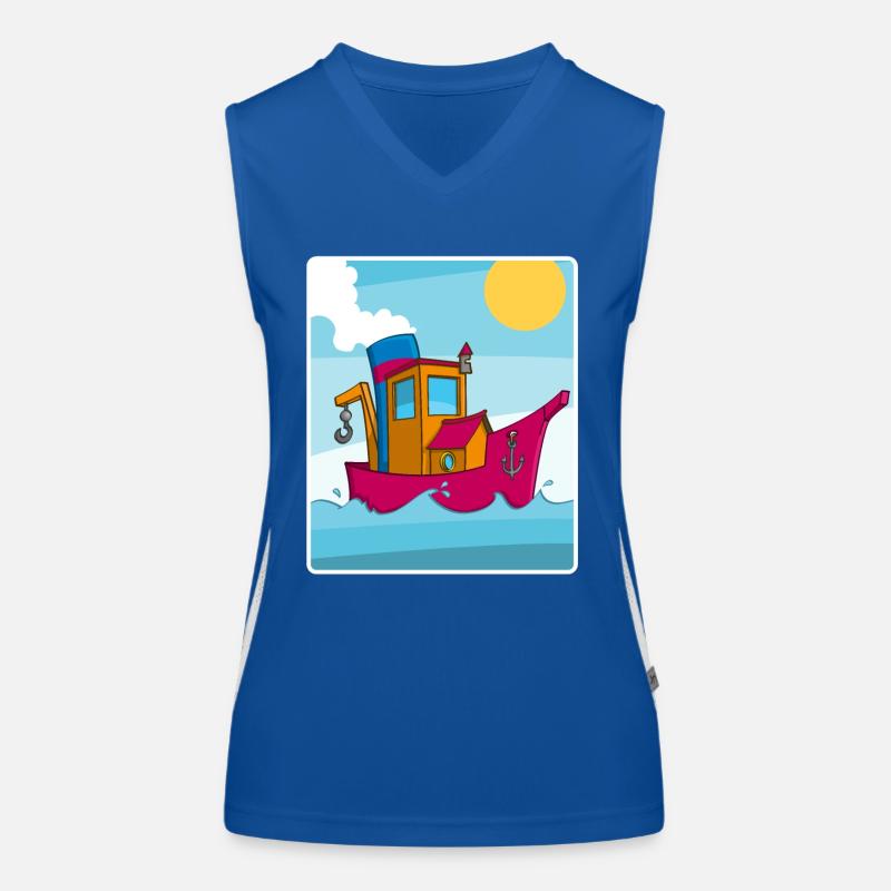 Buntes Bild eines lustigen Schleppers Funktionelles Kontrast-Tank Top für Frauen
