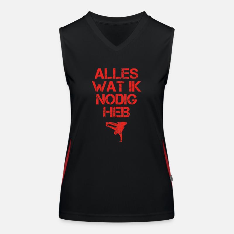 presentje wat ik nodig breakdance bboy breakin Funktionelles Kontrast-Tank Top für Frauen