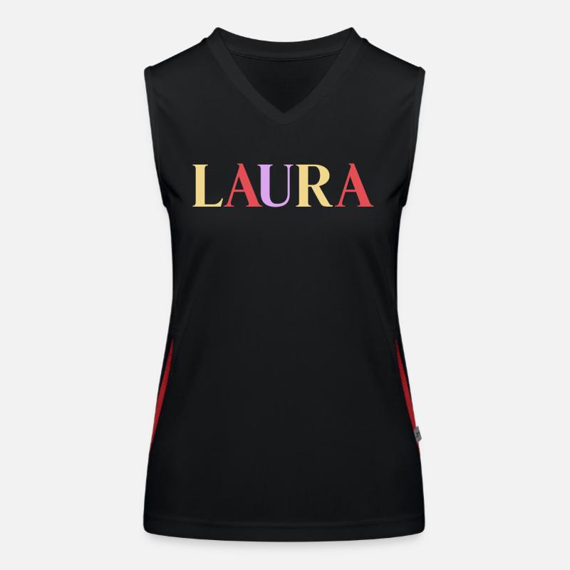 Name Spanierin Laura Funktionelles Kontrast-Tank Top für Frauen