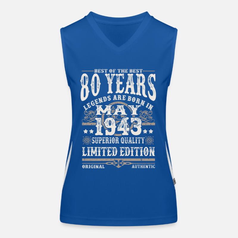 Né en mai 1943 - 80 ans Débardeur respirant contrasté Femme