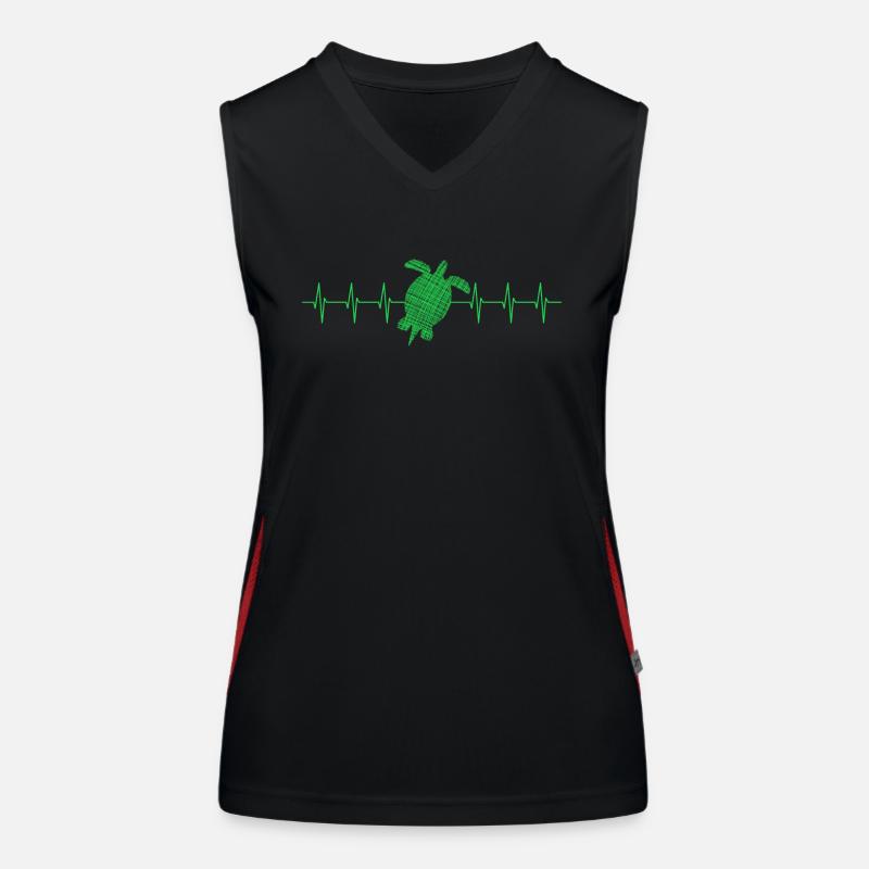 Turtle turtle heartbeat Funktionelles Kontrast-Tank Top für Frauen