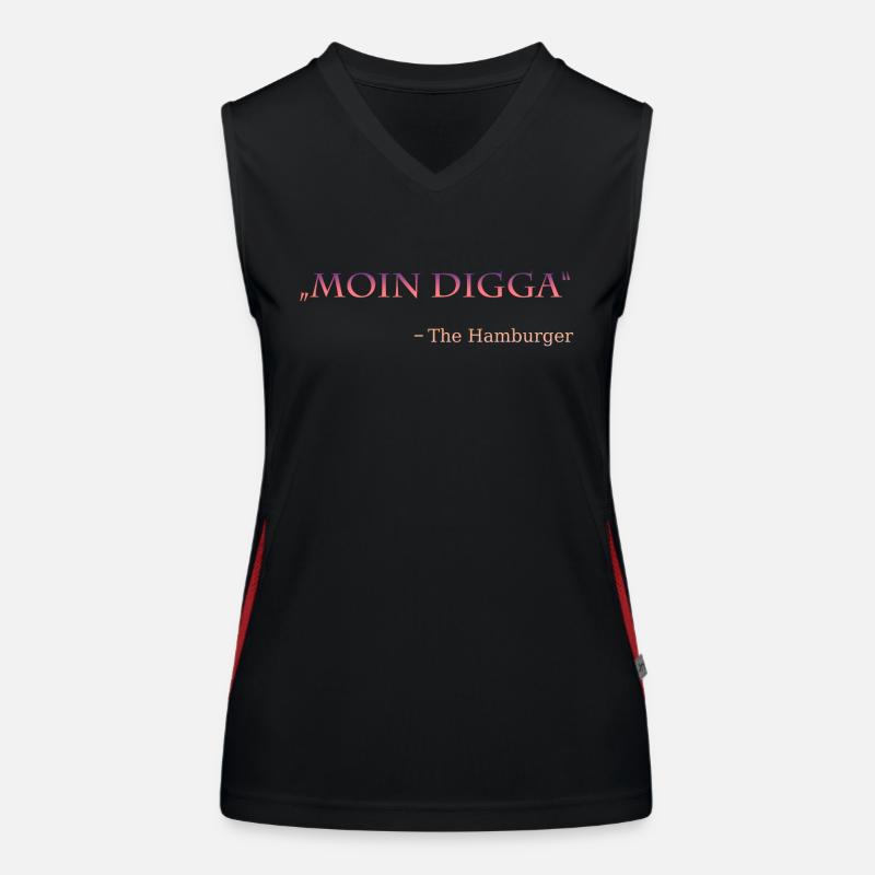 Moin Digga the Hamburger Funktionelles Kontrast-Tank Top für Frauen