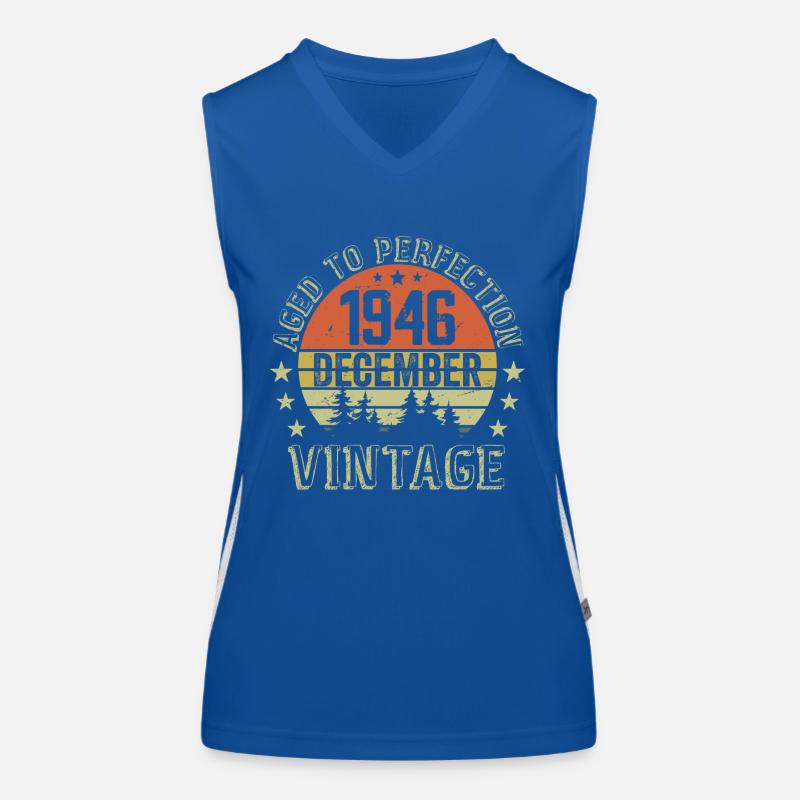 Retro Geburtstagsgeschenk - Geboren im Dezember 1946 Funktionelles Kontrast-Tank Top für Frauen
