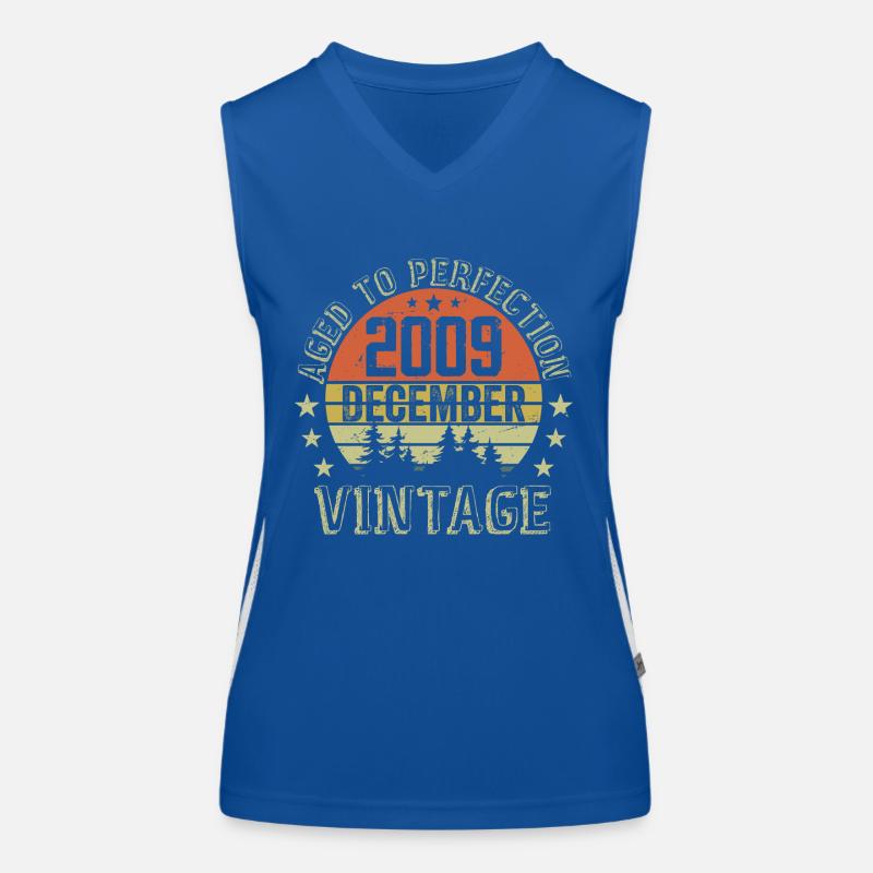 Retro Birthday Gift - Born In December 2009 Women's Functional Contrast Tank Top