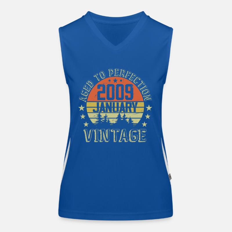 Geboren im Januar, Geburtstagsgeschenk Januar 2009 Funktionelles Kontrast-Tank Top für Frauen