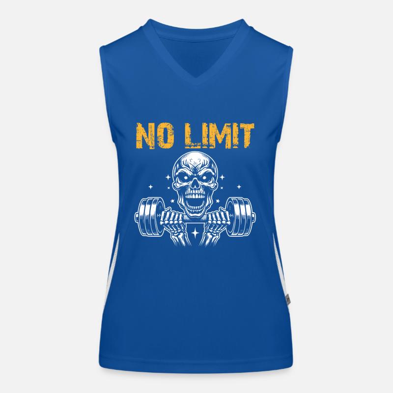 No Limit hartes Workout Skull mit Hantel Funktionelles Kontrast-Tank Top für Frauen
