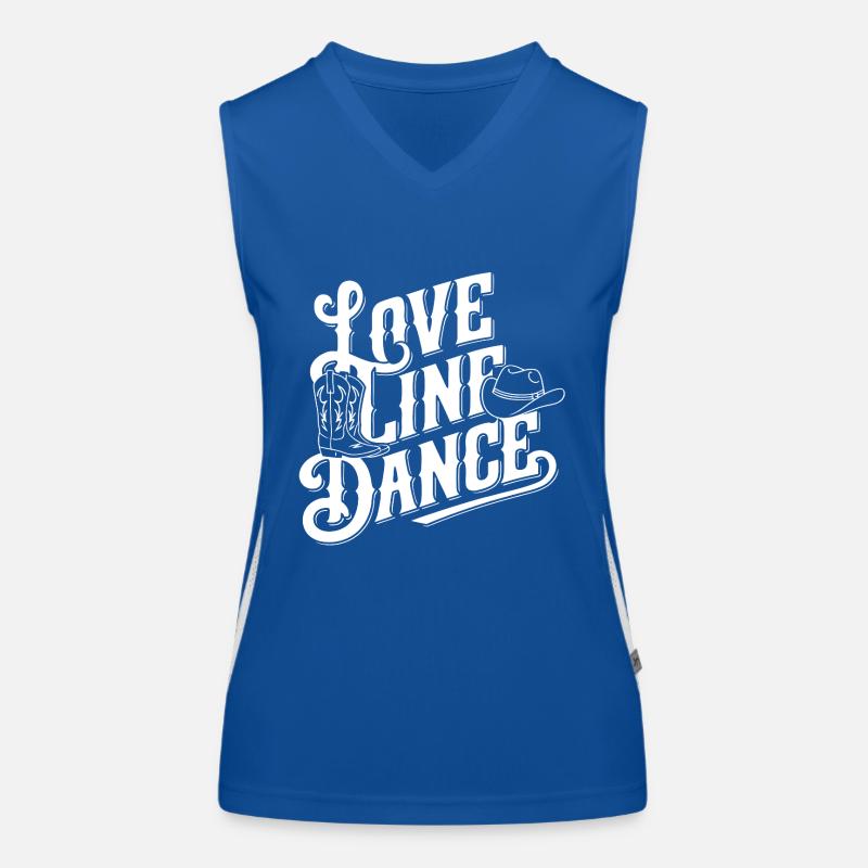 Love Line Dance ich liebe Line Dancing Funktionelles Kontrast-Tank Top für Frauen