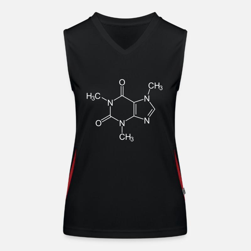 Caffeine molecule structural formula Women's Functional Contrast Tank Top