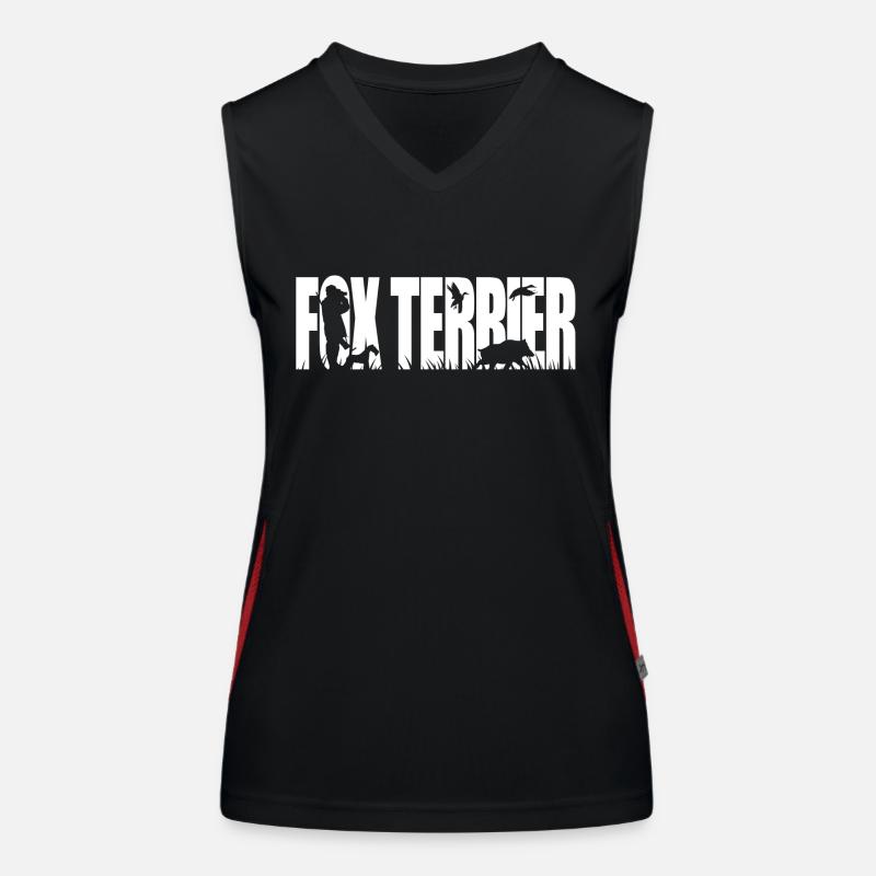 FOX TERRIER rauhaar Jagdhund Jagdhunde Wilsigns Funktionelles Kontrast-Tank Top für Frauen