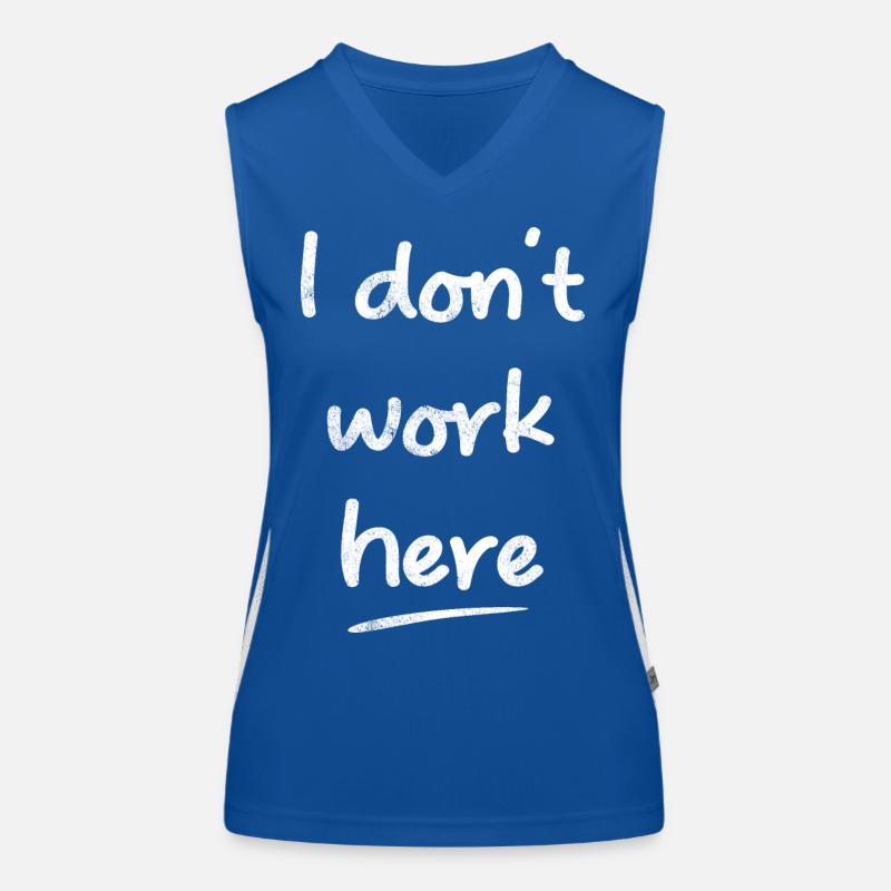 I Don't Work Here Funny Sayings Women's Functional Contrast Tank Top