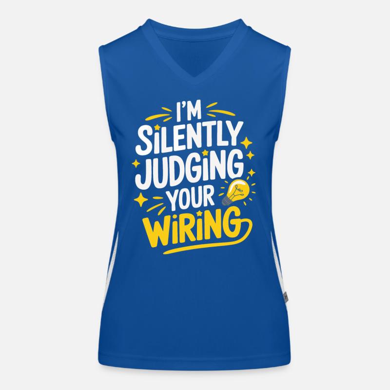 Electrician Electronics Technician Craftsman Profession Saying Women's Functional Contrast Tank Top