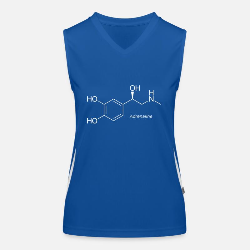 Molécule d'adrénaline - blanc par son nom Débardeur respirant contrasté Femme