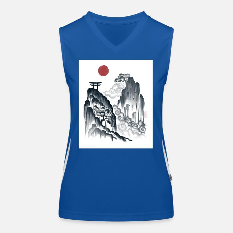 Sumi-e-Gebirge Funktionelles Kontrast-Tank Top für Frauen