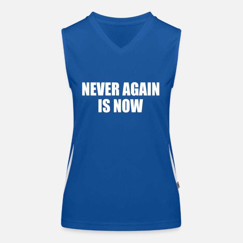 Never again is now Funktionelles Kontrast-Tank Top für Frauen