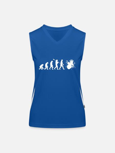 Drum Evolution - Funktionelles Kontrast-Tank Top für Frauen - Royal/Weiß - Vorne