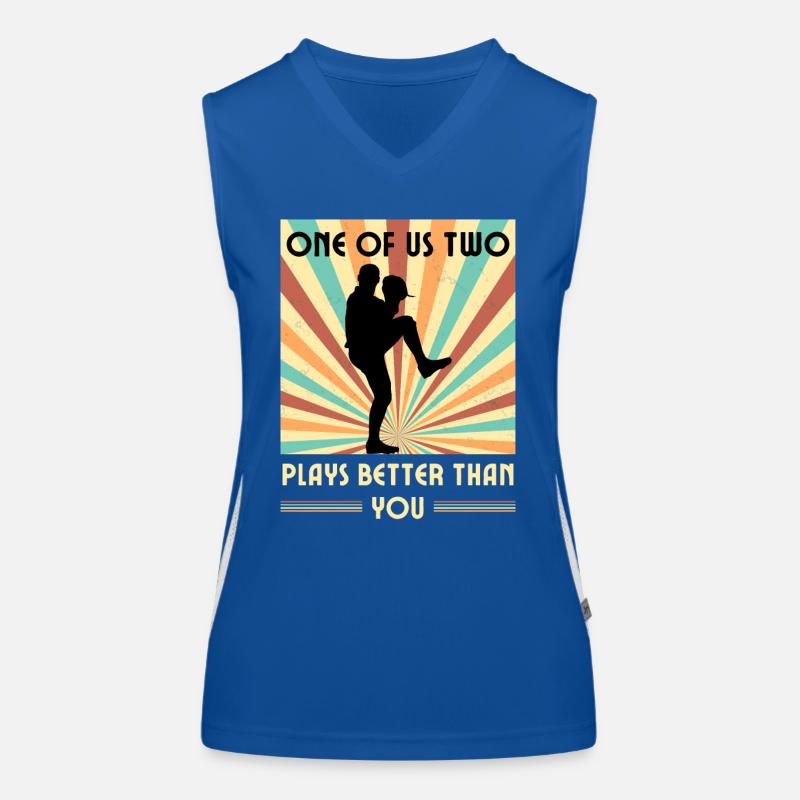 Einer Von Uns Beiden Spielt Besser Baseball Funktionelles Kontrast-Tank Top für Frauen