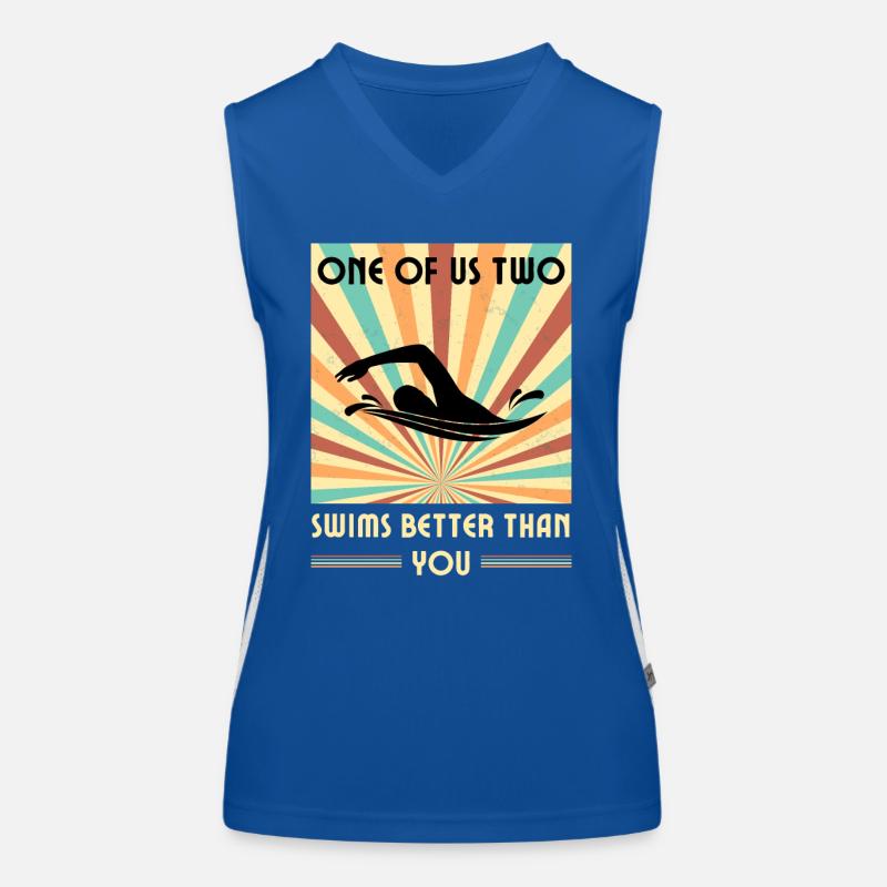 Einer Von Uns Beiden Schwimmt Besser Als Du Funktionelles Kontrast-Tank Top für Frauen
