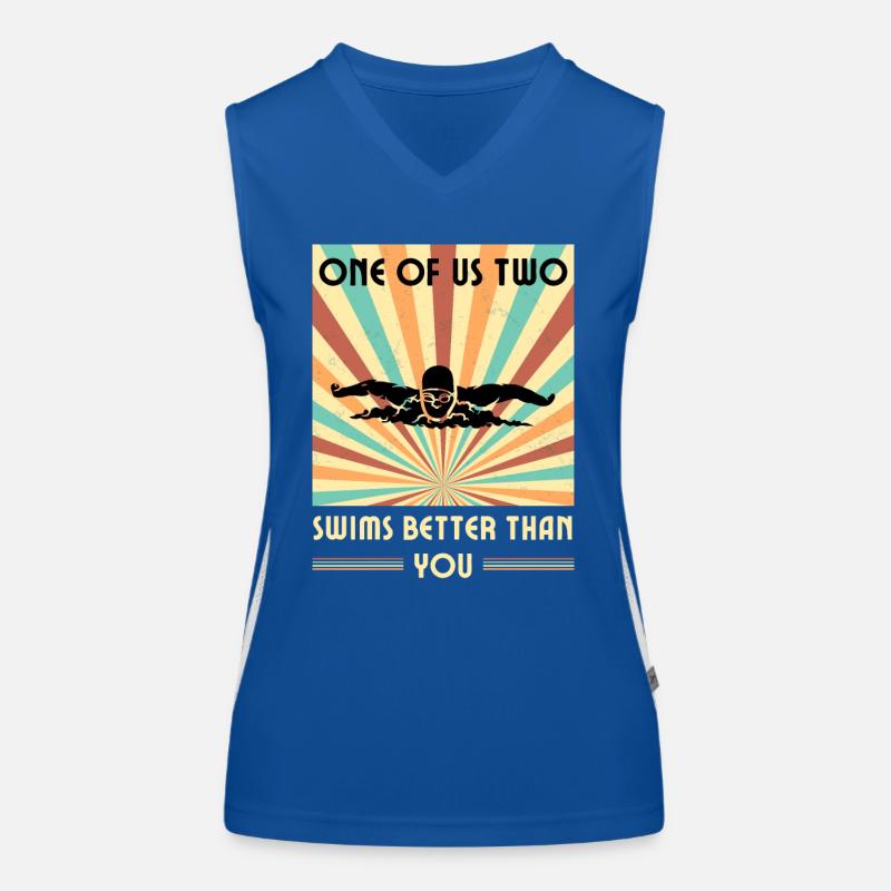 Einer Von Uns Beiden Schwimmt Besser Als Du Funktionelles Kontrast-Tank Top für Frauen