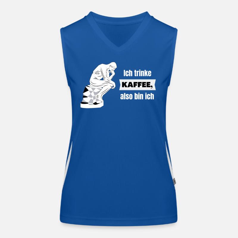 Ich trinke Kaffee, also bin ich - Bürohumor Funktionelles Kontrast-Tank Top für Frauen