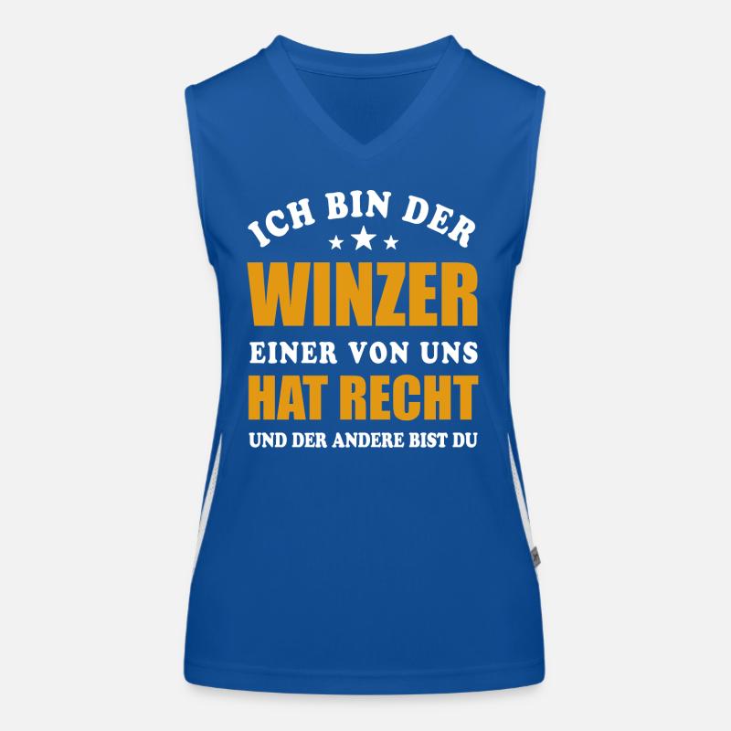 Ich bin der Winzer - einer von uns hat Recht Funktionelles Kontrast-Tank Top für Frauen