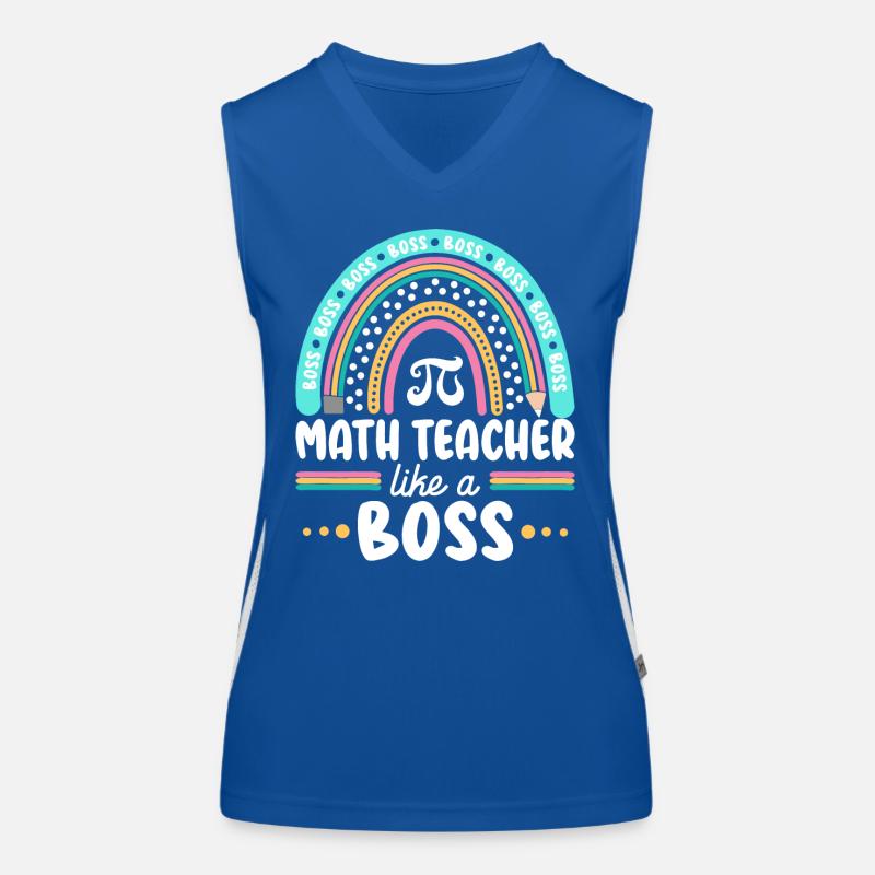 Humor Mathelehrer als Mathechef Funktionelles Kontrast-Tank Top für Frauen