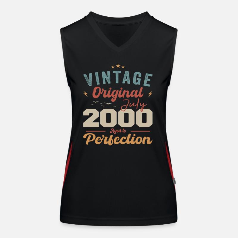 Juli 2000 Geburtstag Juli 2000 Original 2000 Juli Funktionelles Kontrast-Tank Top für Frauen