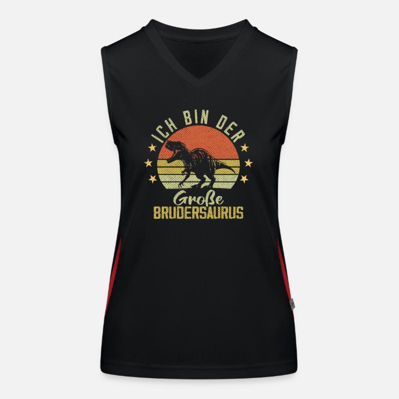Ich bin der große Brudersaurus Funktionelles Kontrast-Tank Top für Frauen