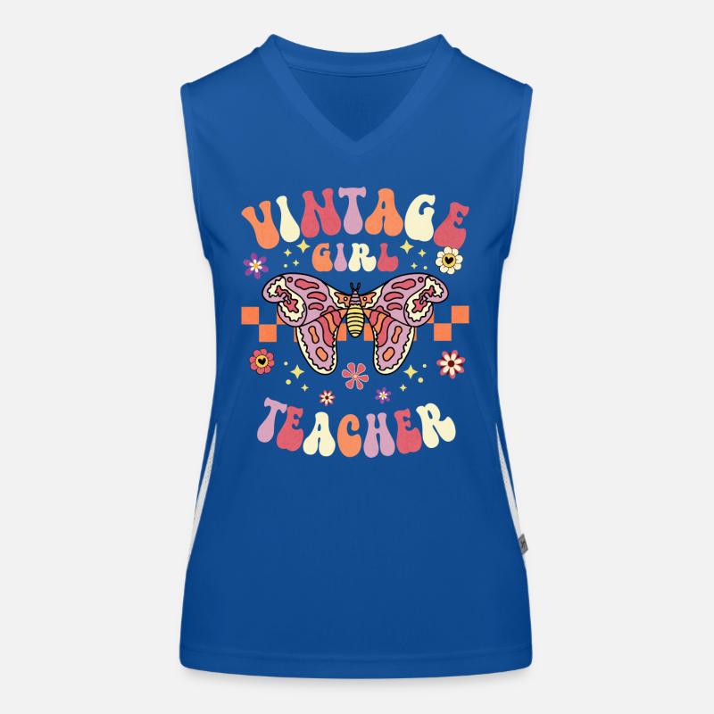 Vintage-Mädchen-Lehrerin Funktionelles Kontrast-Tank Top für Frauen