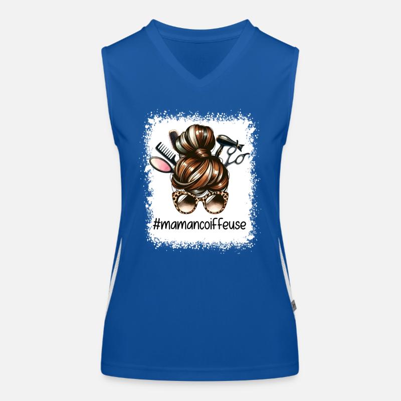 Chignon Mère Coiffeuse Super Maman Coiffeuse Débardeur respirant contrasté Femme