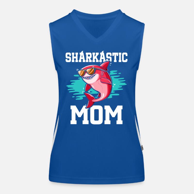 Sharkastic Mutter Hai Witz Sarkastische Mutter Funktionelles Kontrast-Tank Top für Frauen