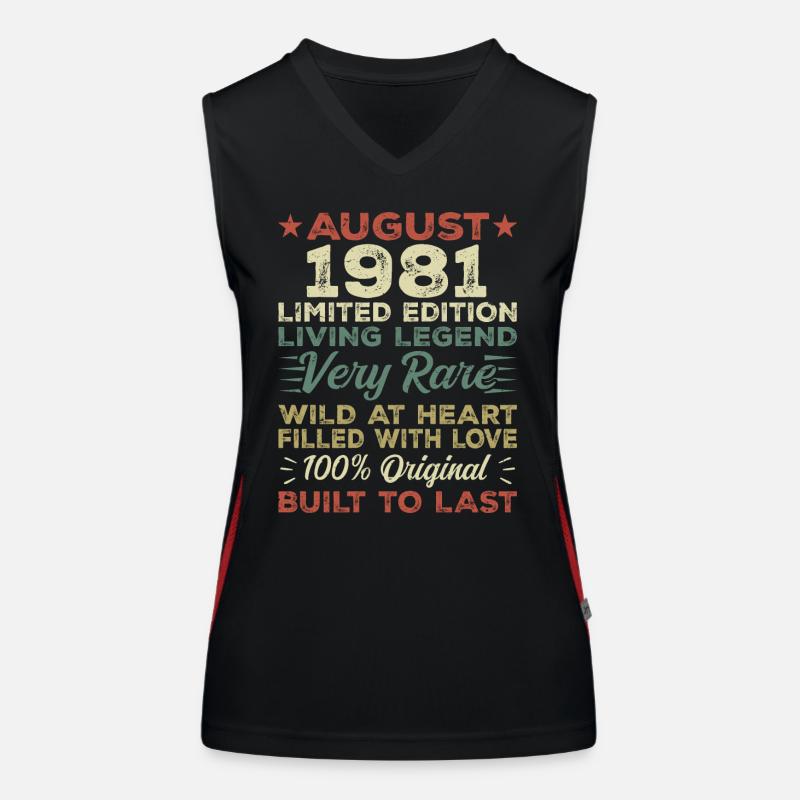 Août 1981 - Idée cadeau pour août 1981 - 1981 Débardeur respirant contrasté Femme