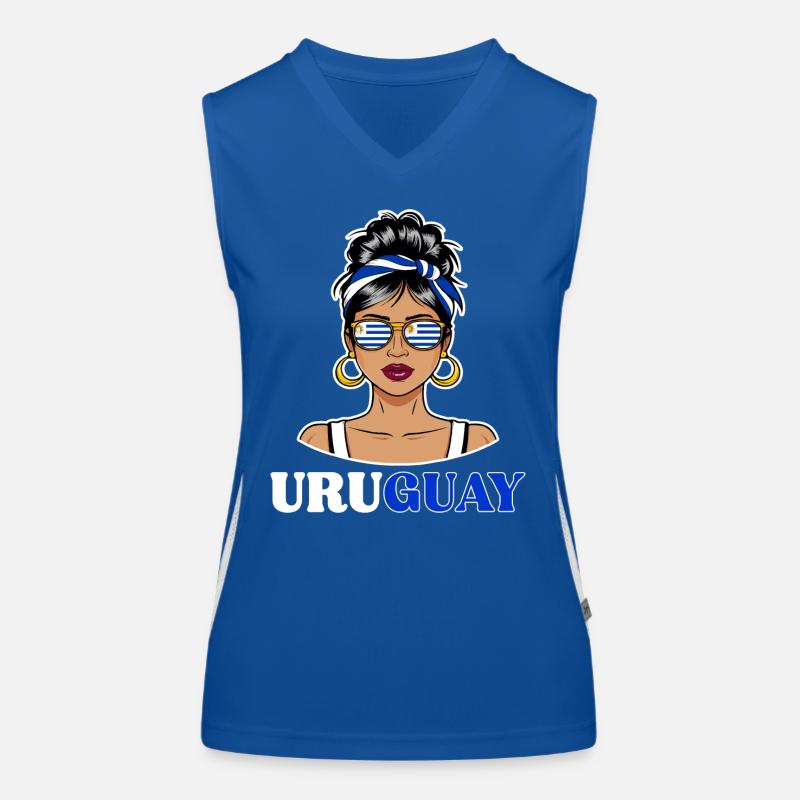 Uruguay Flagge Uruguay - Damen Funktionelles Kontrast-Tank Top für Frauen