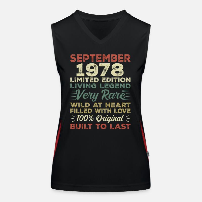 Anniversaire Septembre 1978 Edition Limitée Original Débardeur respirant contrasté Femme