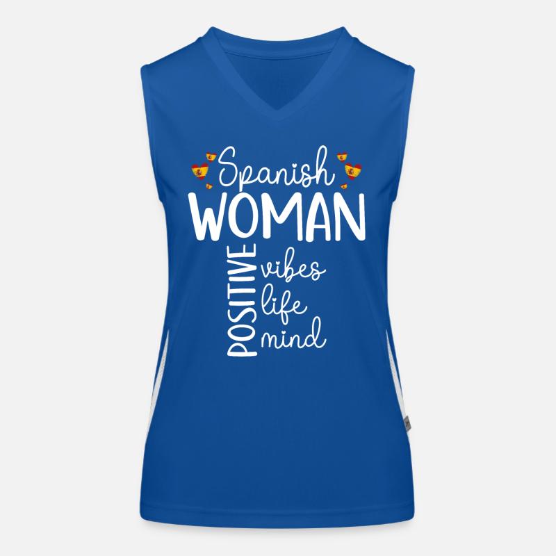 Positives Mädchen Spanierin Funktionelles Kontrast-Tank Top für Frauen