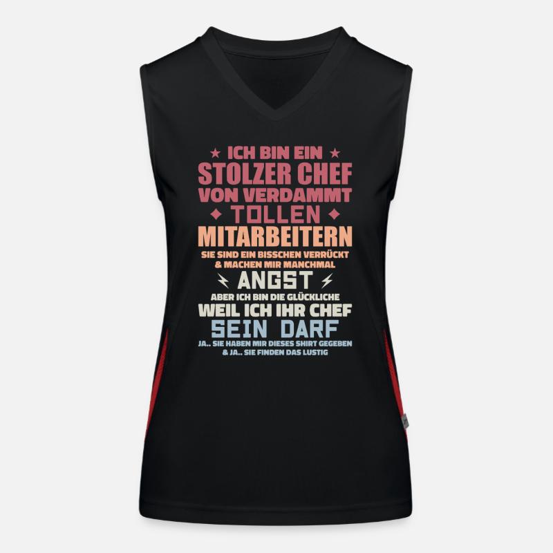 Ein stolzer chef von verdammt tollen mitarbeitern Funktionelles Kontrast-Tank Top für Frauen