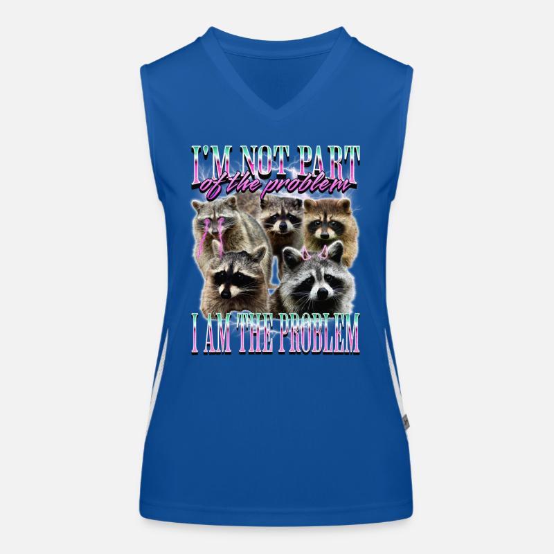 Humor Meme Raccoon Bootleg Women's Functional Contrast Tank Top