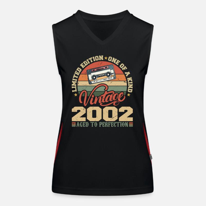 Vintage 2002 Retro Birthday Gift 2002 Women's Functional Contrast Tank Top