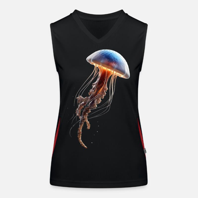 Méduse Méduse de feu Méduse Méduse mignonne Débardeur respirant contrasté Femme