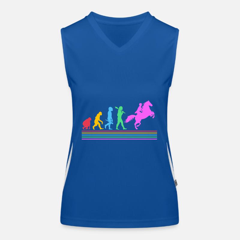 Pferderennen Evolution Funktionelles Kontrast-Tank Top für Frauen