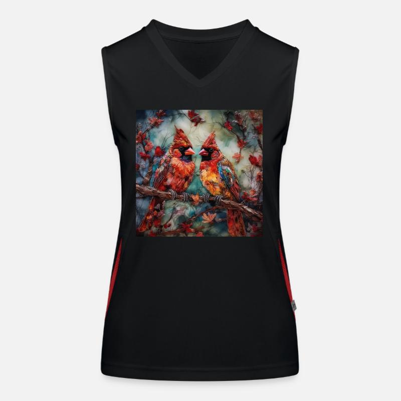 Vögel Funktionelles Kontrast-Tank Top für Frauen