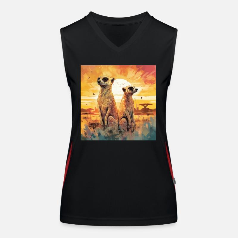 Erdmännchen Funktionelles Kontrast-Tank Top für Frauen
