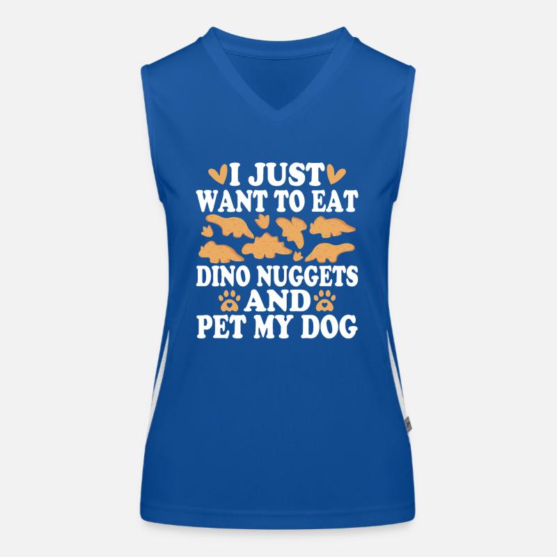 Dinosaurier Spruch Dino Nuggets Hühnchen Nugget Funktionelles Kontrast-Tank Top für Frauen