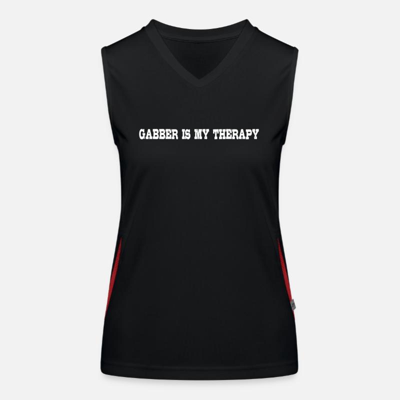 TECHNO UPTEMPO HARDCORE THERAPY - GABBER Funktionelles Kontrast-Tank Top für Frauen