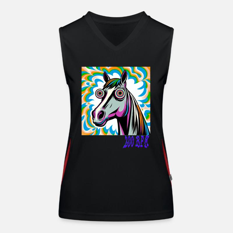Techno Rave avec Cheval 200 BPM Débardeur respirant contrasté Femme