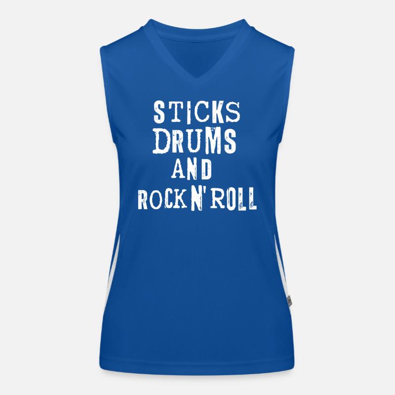 Sticks Drums And Rock N' Roll Funktionelles Kontrast-Tank Top für Frauen
