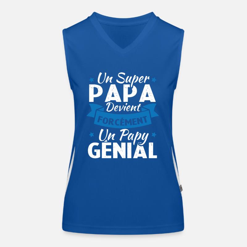 Un super papa devient forcément un papy génial Débardeur respirant contrasté Femme