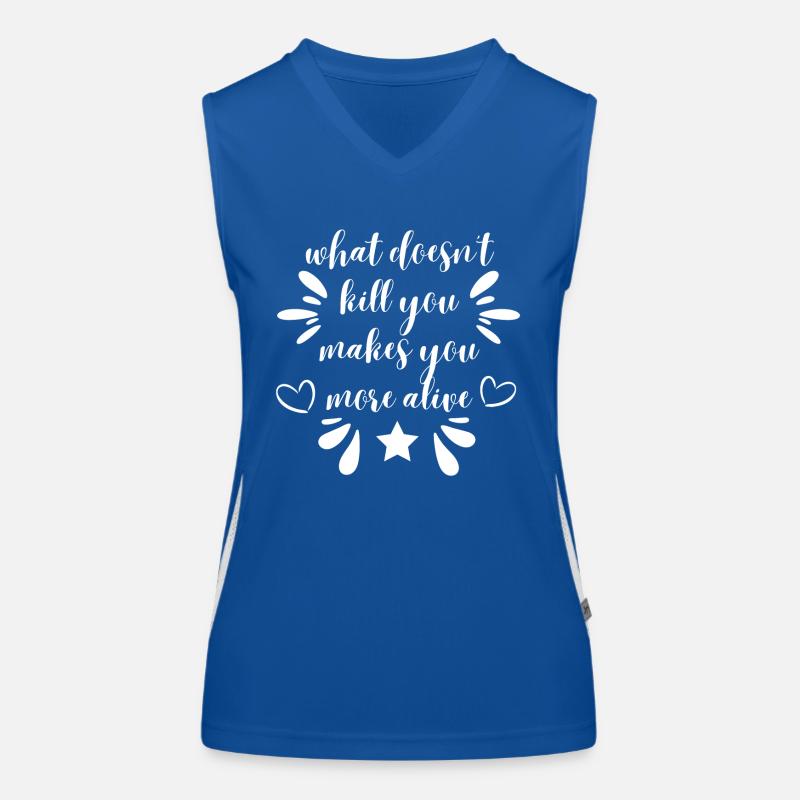 what doesn't kill you - white Women's Functional Contrast Tank Top