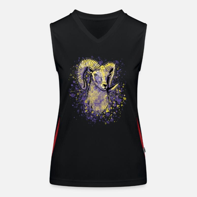Bunter Widder Sternzeichen Funktionelles Kontrast-Tank Top für Frauen